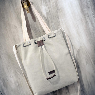 

Women Fashion Bag Concise Casual Large Capacity Bag Solid Color Canvas All-match Shoulder Bag