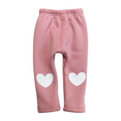 

Warm Plus Velvet Kids Trousers Children Pants Autumn Winter Baby Girls Leggings Heart Print Girls Pants