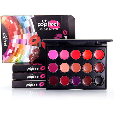 

Sexy Red Lip Stick Palette Waterproof Lipgloss Sets Batons Maquiagem Black Brown Matte Lipstick Kits 15colors