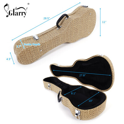 

Glarry 26" Tenor Straw Braid Pattern Leather Ukulele Case Light Brown