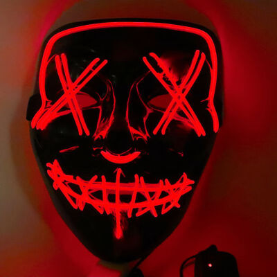 

Festival Accessories Halloween LED Light Up Mask Blood Flashing Light Scary Full Face Cover For Masquerade Cosplay Costume Party