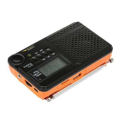 

MWFM Portable Dual Band Digital Radio Receiver Digital Clock Radio MP3 Player Speakers Earphone Output Time Display Telescopic An