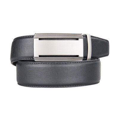 

BPSTAR Mens Automatic Buckle Genuine Leather Mens Ratchet Holeless Belt Business High Quality Mens Real Belt for Pants