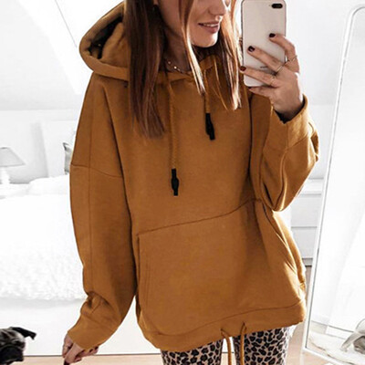 

Tailored Womens Long Sleeve Hoodies Sweatshirt Ladies Hooded Loose Pullover Jumper Tops