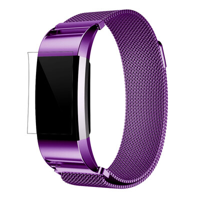 

〖Follure〗Milanese Stainless Steel Watch Band Strap Bracelet HD Film For Fitbit Charge 2