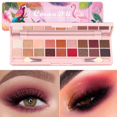 

18 Colors Glitter Matte Shimmer Eyeshadow Palette Powder Long-lasting Waterproof Easy To Color Nude Eye Pigmented