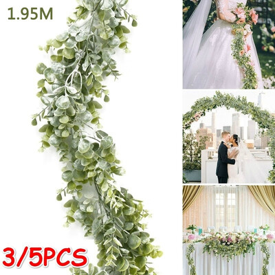 

35PCS 195M Artificial Eucalyptus Garland Hanging Rattan Wedding Greenery Home Decor