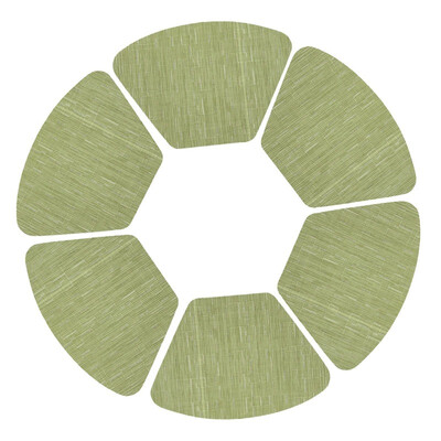 

Pack Of 6 Woven Textilene PVC Wedge Placemats Washable Reusable Heat Insulation Anti-Skid Kitchen Table Dining Pad