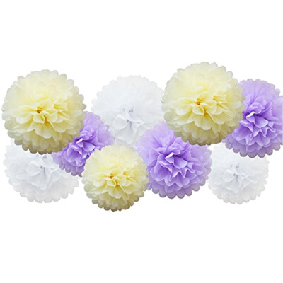 

Tailored 9pcs Tissue Paper Pompoms Flower Balls Fluffy Christmas Wedding Party Decoration