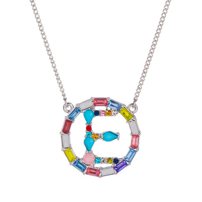 

Fashion Gold Silver Style Cubic Zirconia A-Z Initials Letter Pendant Necklaces