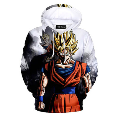 

Dragon Ball Anime 3D Digital Colourful Printing Plus Velvet Hooded Sweater
