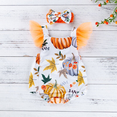 

0-24M Baby Clothing Newborn Baby Girls Flying Sleeve Denim Romper Jumpsuit Outfits Sunsuit Clothes