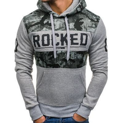 

Toponeto Mens Autumn Winter Zipper Sportswear Patchwork Print Pullover Long Sleeve Blouse