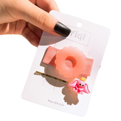 

Girls Hair Pin Childrens Girls Baby Word Clip Candy Jelly Color Donut Fabric Plastic Casual Cute Hairpin Hair Accessories