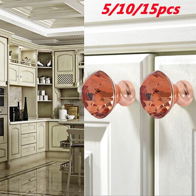 

51015 Pcs Crystal Glass Diamond Shape Cabinet Door Knob Cupboard Drawer Pull Handle Used for Cabinet Drawer Chest