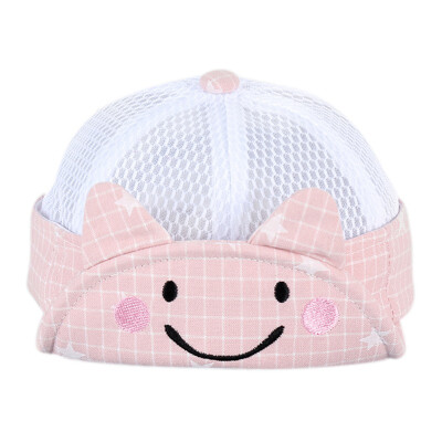 

Summer new cute cartoon smiley dual-use mesh cap sun hat cotton infant cap for 0-24m