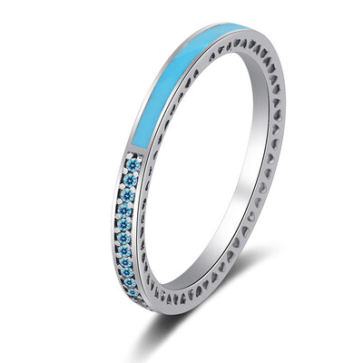

Fashion Charm Finger Rings for Women Men Mothers Day Radiant Hearts Light Pink Enamel Clear Ring Jewelry