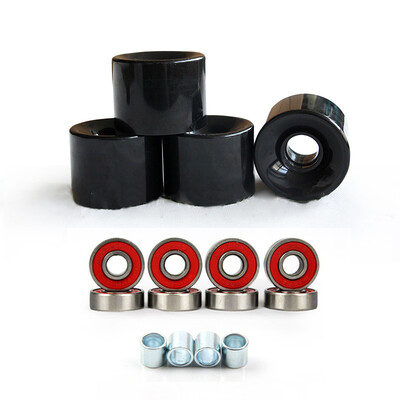 

​ A Set of 4 Skateboard Wheels 60mm 78A BlackABEC- 9 Bearings Spacers