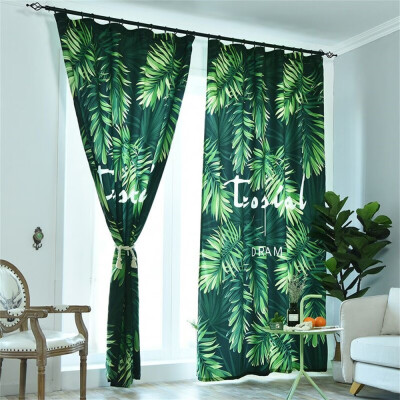 

Gobestart Leaves Sheer Curtain Tulle Window Treatment Voile Drape Valance 1 Panel Fabric