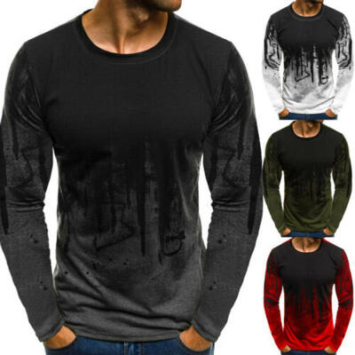 

Fashion Mens Slim Fit Long Sleeve Slim T-shirts Casual Tee Shirt Tops Pullover