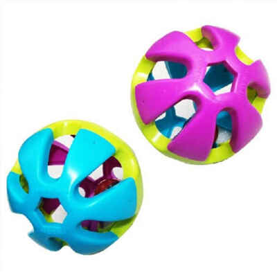 

Pet Bird Bites Parrot Chew Sound Ball Toys Swing Cage Colorful Hanging Cockatiel Parakeet Toys with Ring