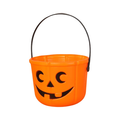 

Pumpkin Face Plastic Bucket With Handle Halloween Trick Or Treat Candy Holder Basket Children Game Props