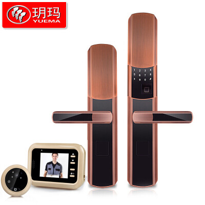 

YUEMA fingerprint lock home security door lock home security door smart lock electronic password lock FP1015 red bronze