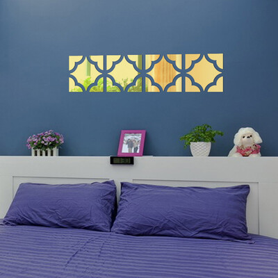 

Gobestart 20pcs Acrylic Mirror Wall Sticker Removable Decal Home Vinyl Mural Decor Gold