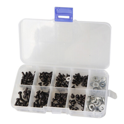 

180Pcs M3 Flat & Round Head Screws Set Accessories Box for 110 HSP 109 High-strength Screw RC Car Part