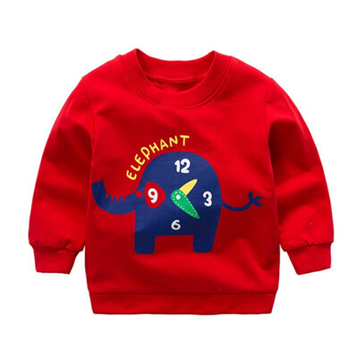 

autumn new long sleeve Sweatshirt baby boys&girls cute cartoon elephant print casual Sweatshirt
