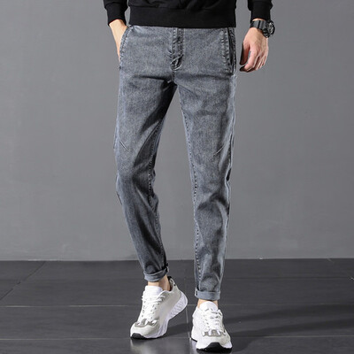 

Gobestart Mens New Fashion Casual Solid Straight Trousers Slim Jeans Long Pants