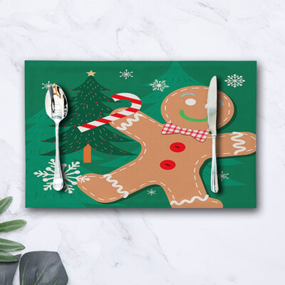 

Christmas Decoration PVC Mats Coasters Waterproof Kitchen Table With Thermal Insulation Pad Dining Room Placemat