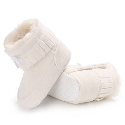 

2017 Fashion Toddler Girls Cut Bowknot Warm Shoes Baby Girls Autumn Winter Shoes Newborns First Walker Fashion Snow Boots j2