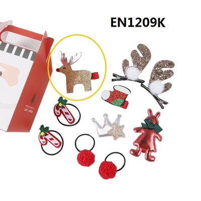 

Christmas Children Hairpin Hair Ring Kids Girls Boys Beautiful Hair Accessories Three-piece Set Gift Box Baby Clothing 1-8Y