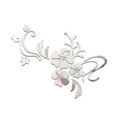 

3D Flower Shape Wall Sticker Mirror Acrylic Wall Sticker Living Room Decor Wall Sticker