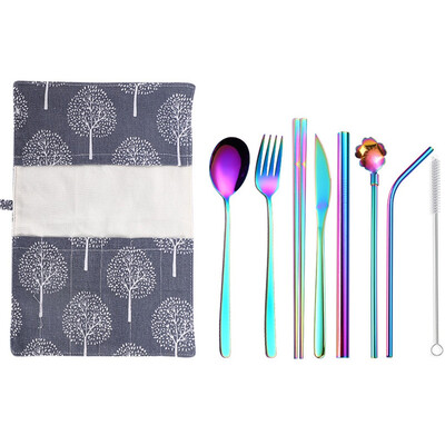 

Toponeto Set Stainless Steel Upscale Dinnerware Flatware Cutlery Fork Spoon Teaspoon 9PC