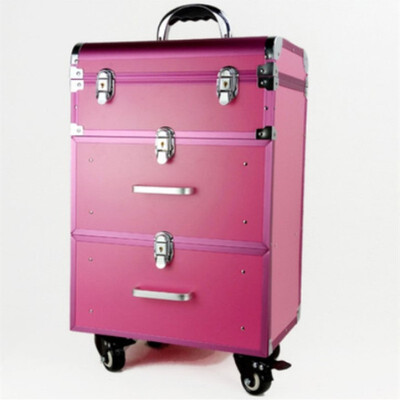 

Professional makeup trolley case large capacity luggage bags cosmetology multilayer aluminum frame cosmetic bag travel suitcase
