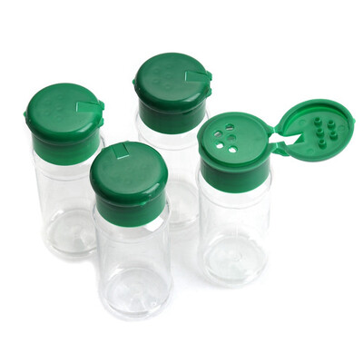 

4 PCs Plastic Seasoning Jar Set Spice Salt Pepper Shakers Barbecue Condiment Jar Bottles For Home Kitchen Seasoning Container