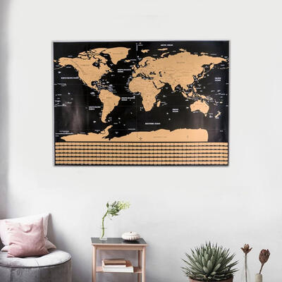 

Scratch Off Map Of The World Travel Map Poster Easy Scratching Gold Foil With Country Flags Poster Wall Sticker