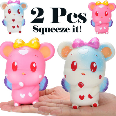 

YIWULA2 Pcs WhitePink 15cm Moon Rabbit Slow Rising Squeeze Scented Stress Relieve Toy