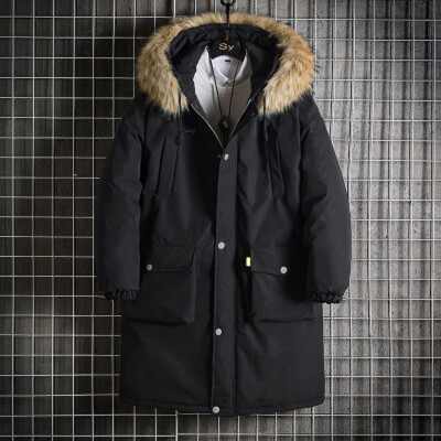 

Gobestart New Fashion Mens Winter Casual Solid color Hooded Warm Cotton Clothing Coat