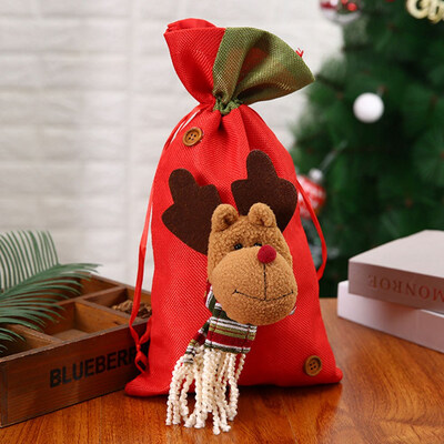 

10 Styles Christmas Gift Bags Creative Applique Tote Santa Claus Candy Bags