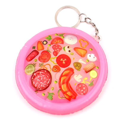 

Fake Food Kawaii Pizza Keychain Pendant Slow Rising Squishy Charms Foods Novelty Fidget Toys for Kids&Adults Random Color