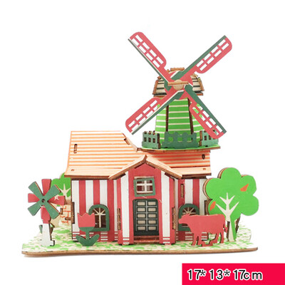 

Tailored 3D Wooden Puzzle DIY Building Model Dollhouse Style House Jigsaw Puzzle Kid Toys