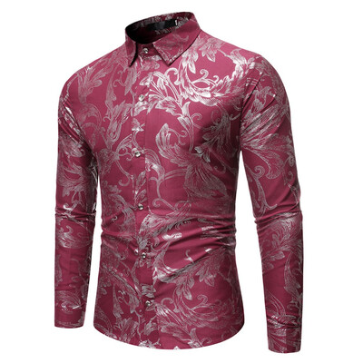 

Tailored Mens Casual Ethnic Style Vintage Printing Slim Long Sleeve Shirt Blouse Tops