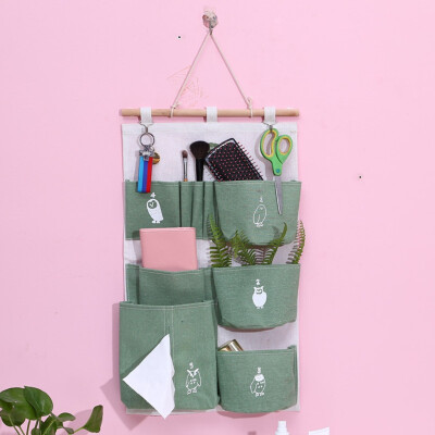 

Toponeto Multi-Storey Hanging Bag Cotton And Linen Waterproof Door After Wall Hanging