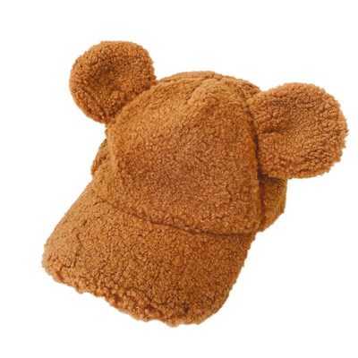 

Cute Children Unisex Boys Girls Winter Fashion Casual All-match Cute Soft Ears Decoration Plush Baseball Cap Warm Visor Hat