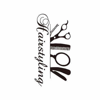 

Hairstyling Scissor Wall Sticker Hairdresser Beauty Salon Wallpaper DIY Art PVC Furnishings Living Room Decals