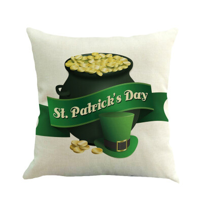 

St Patricks Day Green Home Decor Throw Pillow Case Cushion Cover Cotton Linen Home Decorative