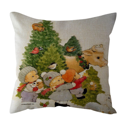 

Tailored 18 Xmas Cotton Pillow Case Linen Cushion Cover Merry Christmas Home Decoration